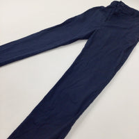 Navy Trousers With Adjustable Waist - Boys 9-10 Years