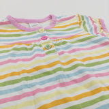 Colourful Striped Jersey Tunic Top with Pockets - Girls 9-12 Months