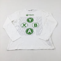 'XBOX' Green & White Long Sleeve Top - Boys 9-10 Years