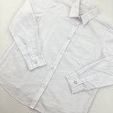 White Long Sleeve School Shirt - Boys 8-9 Years