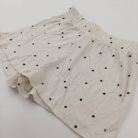 Spotty Cream Jersey Shorts - Girls 9-10 Years