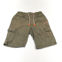 Khaki Green Cotton Cargo Shorts - Boys 18-24 Months