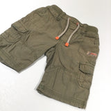 Khaki Green Cotton Cargo Shorts - Boys 18-24 Months