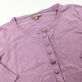 Lilac Cropped Knitted Cardigan - Girls 9-10 Years
