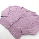 Lilac Cropped Knitted Cardigan - Girls 9-10 Years