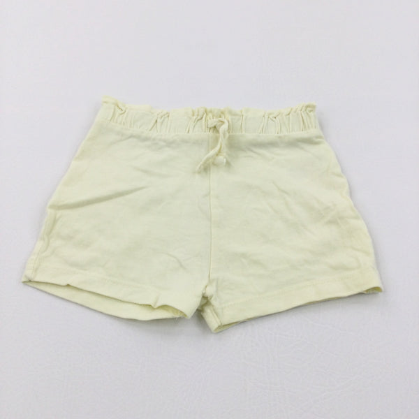 Pale Yellow Lightweight Jersey Shorts - Girls 12-18 Months