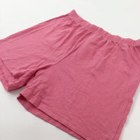 Pink Cotton Shorts - Girls 9-10 Years