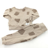 'You Are My Favourite Planet' Brown Spotty Tracksuit Set - Boys 12-18 Months