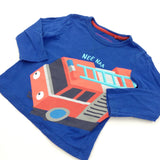 'Fire Engine' Red & Blue Long Sleeve Top - Boys 12-18 Months