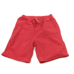 Red Cotton Twill Shorts - Boys 12-18 Months