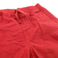 Red Cotton Twill Shorts - Boys 12-18 Months