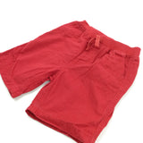 Red Cotton Twill Shorts - Boys 12-18 Months