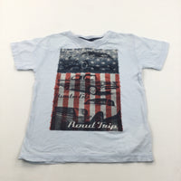'Route 66' Pale Blue T-Shirt - Boys 5-6 Years