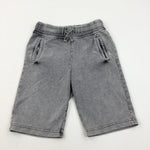 Grey Denim Effect Jersey Shorts  - Boys 8-9 Years