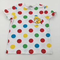 Pudsey Spotty White T-Shirt - Boys 4-5 Years