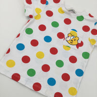 Pudsey Spotty White T-Shirt - Boys 4-5 Years