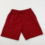 Red Thick Jersey Shorts - Boys 8-9 Years