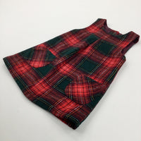 Tartan Style Red & Green Warm Polyester Dress - Girls 2-3 Years