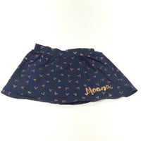 'Moana' Glittery Rose Gold & Navy Jersey Skirt - Girls 2-3 Years