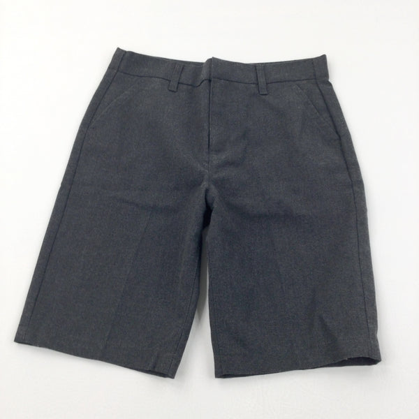 Grey School Shorts with Adjustable Waistband - Boys 9 Years