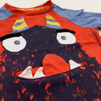 Opening Mouth Monster Blue & Red T-Shirt - Boys 18-24 Months
