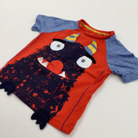 Opening Mouth Monster Blue & Red T-Shirt - Boys 18-24 Months