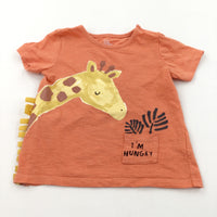 'I'm Hungry' Giraffe Orange T-Shirt - Boys/Girls 18-24 Months