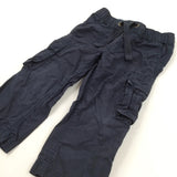 Navy Lightweight Cotton Cargo Trousers - Boys 18-24 Months