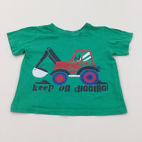 'Keep On Digging' Tractor Green T-Shirt - Boys 18-24 Months