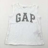'GAP' Sequin Flip White Vest - Girls 4-5 Years