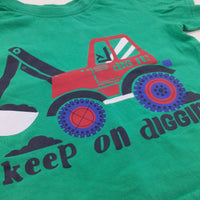'Keep On Digging' Tractor Green T-Shirt - Boys 18-24 Months