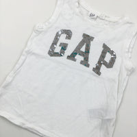 'GAP' Sequin Flip White Vest - Girls 4-5 Years