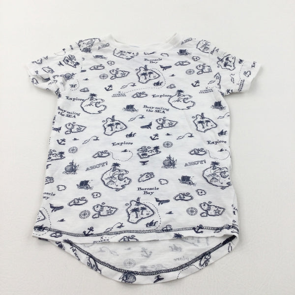 Boats, Islands & Maps Navy & White T-Shirt - Boys 18-24 Months