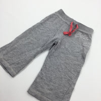 'Cute' Diamonte Studded Grey Lightweight Jersey Trousers - Girls 12-18 Months