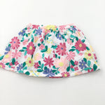 Colourful Flowers Lightweight Jersey Skirt - Girls 2 Years