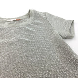 Sparkly Silver/Grey Textured Blouse - Girls 5 Years