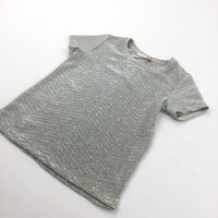 Sparkly Silver/Grey Textured Blouse - Girls 5 Years