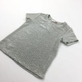 Sparkly Pale Green Textured Blouse - Girls 5 Years