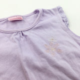 Flowers Embroidered Lilac Sleeveless T-Shirt - Girls 18-24 Months