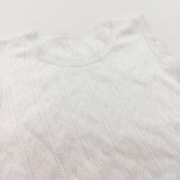 Patterned White Short Sleeve Bodysuit - Girls 18-24 Months