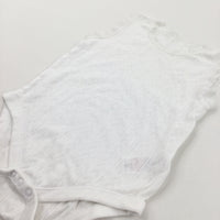 Patterned White Short Sleeve Bodysuit - Girls 18-24 Months