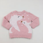 Polar Bears Pink Knitted Jumper - Girls 2-3 Years