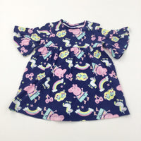 Unicorns, Rainbows & Rollerskates Peppa Pig Navy Jersey Dress - Girls 18-24 Months