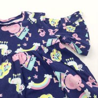 Unicorns, Rainbows & Rollerskates Peppa Pig Navy Jersey Dress - Girls 18-24 Months