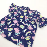 Unicorns, Rainbows & Rollerskates Peppa Pig Navy Jersey Dress - Girls 18-24 Months