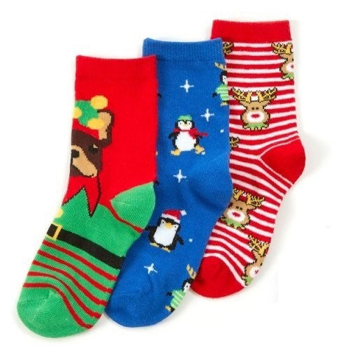 **NEW** 3 Pack Christmas Socks - Boys/Girls Shoe Size 12.5-3.5 (Child)