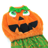 **NEW** Pumpkin Fluffy Orange & Green 2 Piece Costume (No Hat) - Boys/Girls 9-12 Months - Halloween